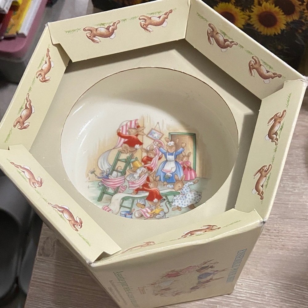 VTG 1988 Royal Doulton Bunnykins Child's 2pc Set Plate Cup Rare Version MIB